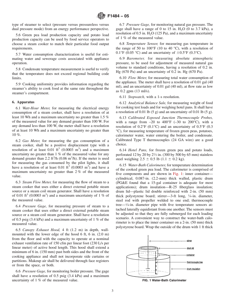 ASTM F1484-05 - Standard Test Methods for Performance of Steam Cookers