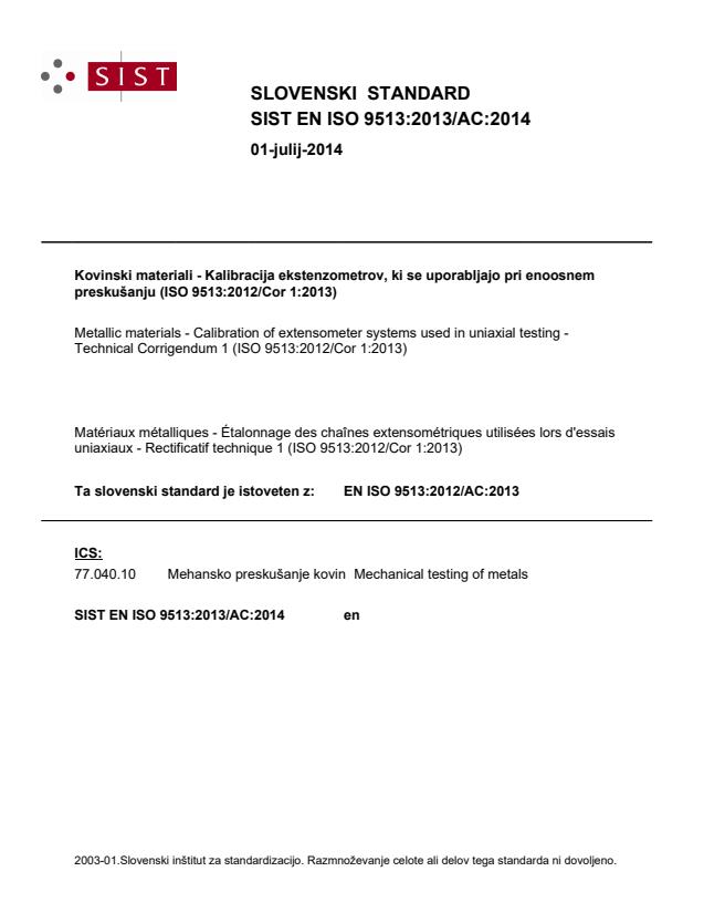 EN ISO 9513:2013/AC:2014