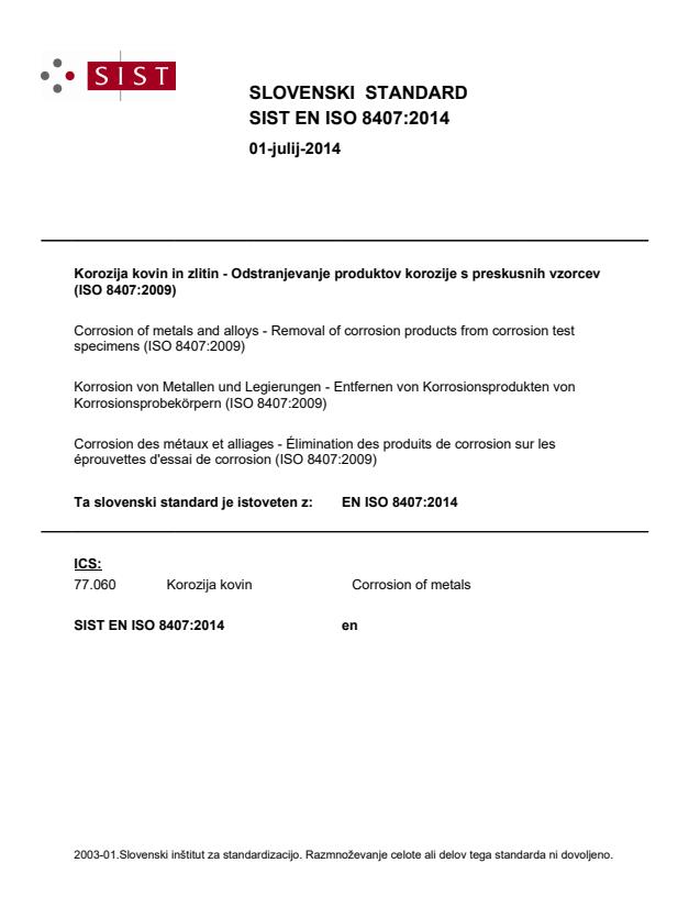 EN ISO 8407:2014