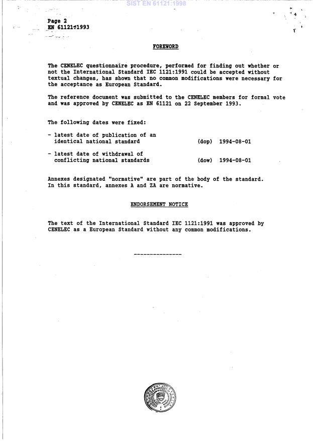 EN 61121:1993 EN 61121:1998 - Page 4 preview