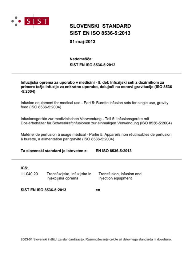EN ISO 8536-5:2013
