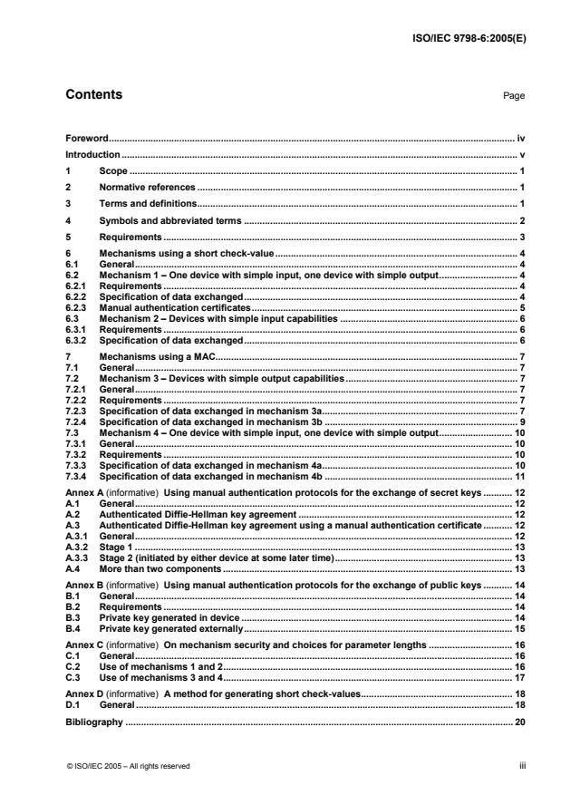 ISO/IEC 9798-6:2005 ISO/IEC 9798-6:2005 - Information technology -- Security techniques -- Entity authentication