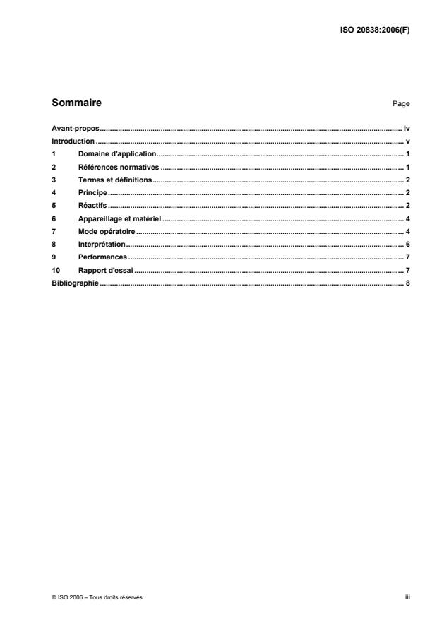 ISO 20838:2006 - Microbiologie des aliments -- Réaction de polymérisation en chaîne (PCR) pour la détection des micro-organismes pathogenes dans les aliments -- Exigences relatives a l'amplification et a la détection pour les méthodes qualitatives