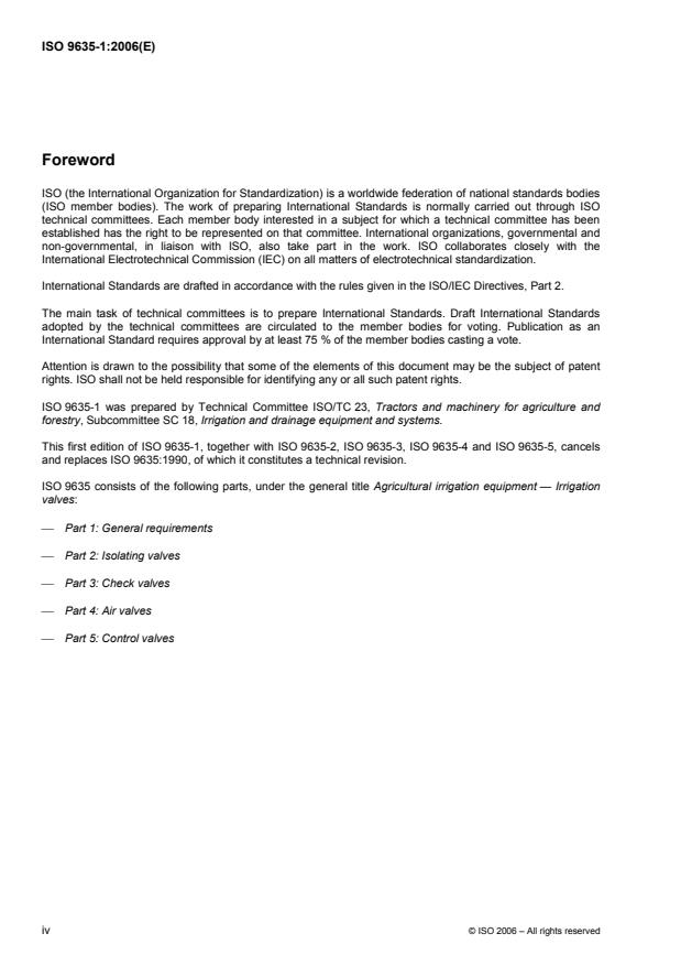 ISO 9635-1:2006 ISO 9635-1:2006 - Agricultural irrigation equipment -- Irrigation valves - Page 4 preview