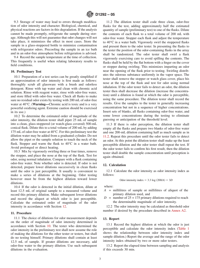 ASTM D1292-05 - Standard Test Method for Odor in Water