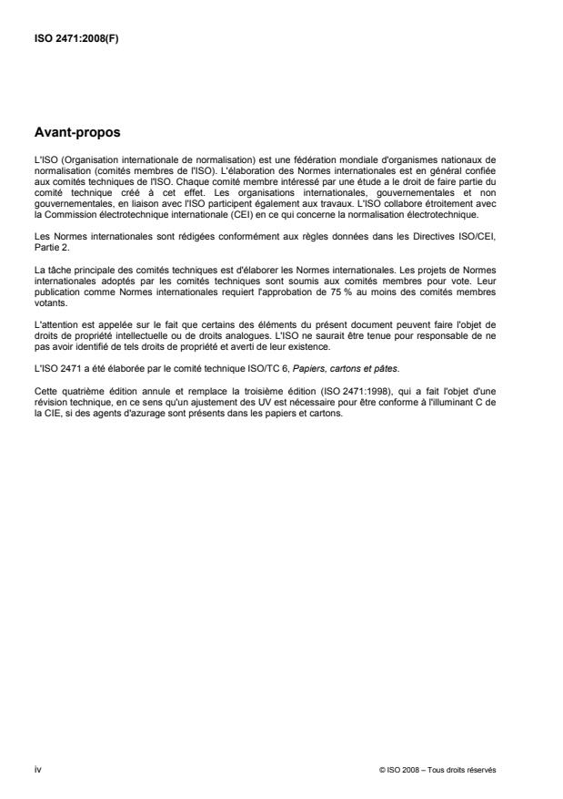 ISO 2471:2008 ISO 2471:2008 - Papier et carton -- Détermination de l'opacité sur fond papier -- Méthode de réflexion en lumiere diffuse - Page 4 preview