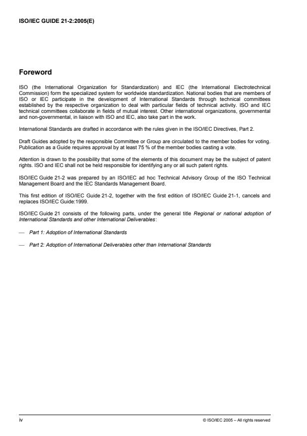 ISO/IEC Guide 21-2:2005 ISO/IEC Guide 21-2:2005 - Regional or national adoption of International Standards and other International Deliverables - Page 4 preview