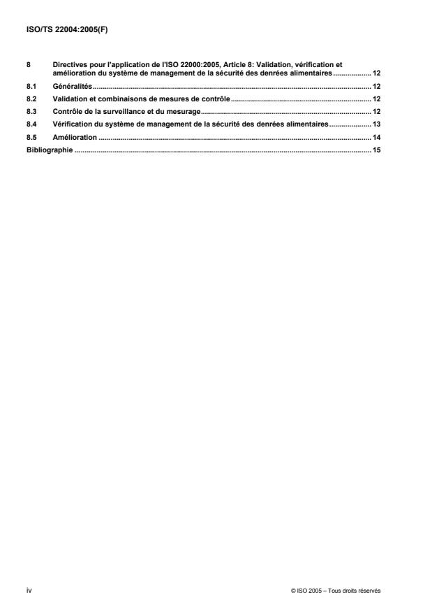 ISO/TS 22004:2005 ISO/TS 22004:2005 - Systemes de management de la sécurité des denrées alimentaires -- Recommendations pour l'application de l'ISO 22000:2005 - Page 4 preview