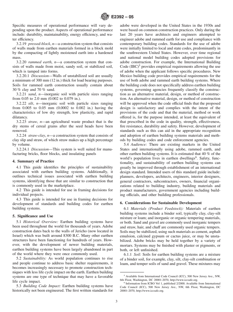 ASTM E2392-05 - Standard Guide for Design of Earthen Wall Building Systems