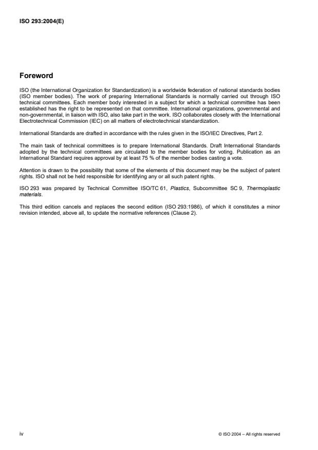 ISO 293:2004 ISO 293:2004 - Plastics -- Compression moulding of test specimens of thermoplastic materials - Page 4 preview