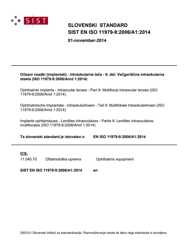 EN ISO 11979-9:2006/A1:2014
