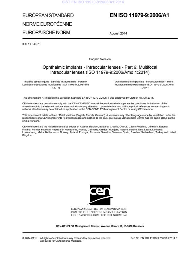 EN ISO 11979-9:2006/A1:2014