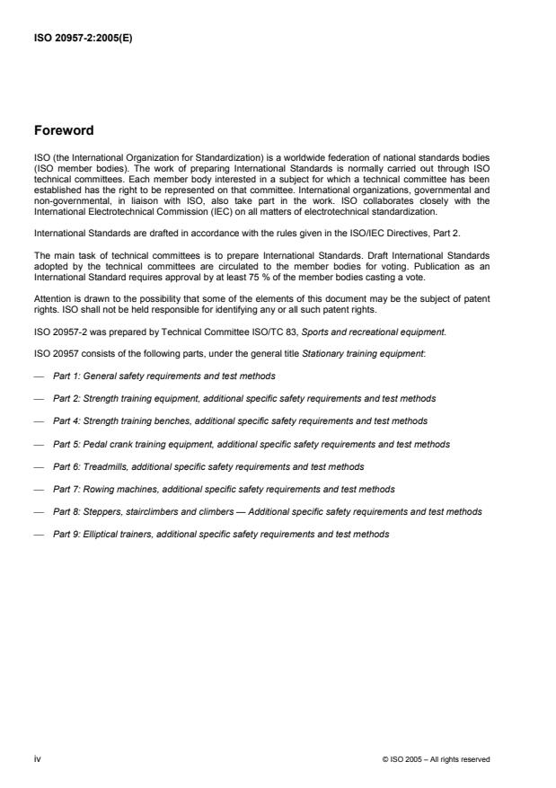 ISO 20957-2:2005 ISO 20957-2:2005 - Stationary training equipment - Page 4 preview