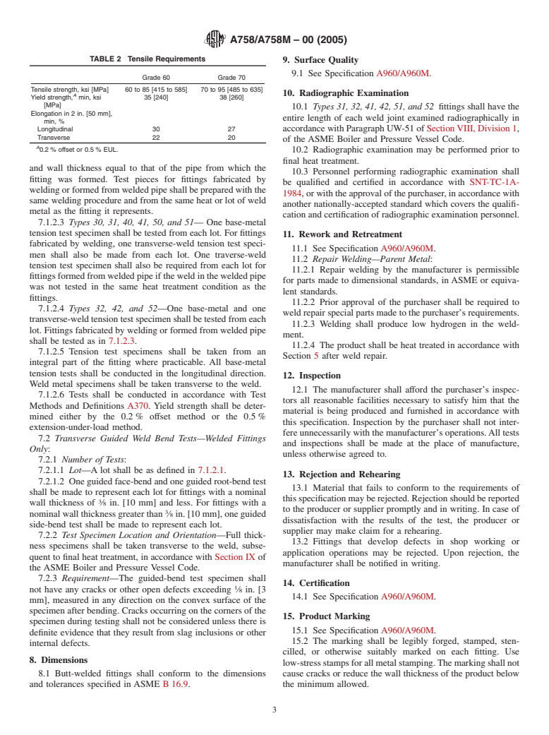 ASTM A758/A758M-00(2005) - Standard Specification for Wrought-Carbon Steel Butt-Welding Piping Fittings with Improved Notch Toughness