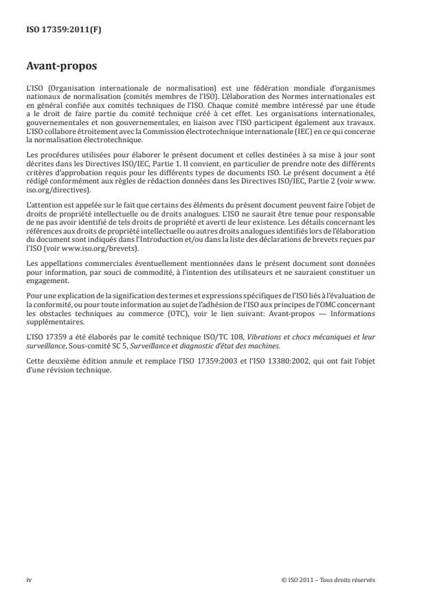 ISO 17359:2011 ISO 17359:2011 - Surveillance et diagnostic d'état des machines -- Lignes directrices générales - Page 4 preview