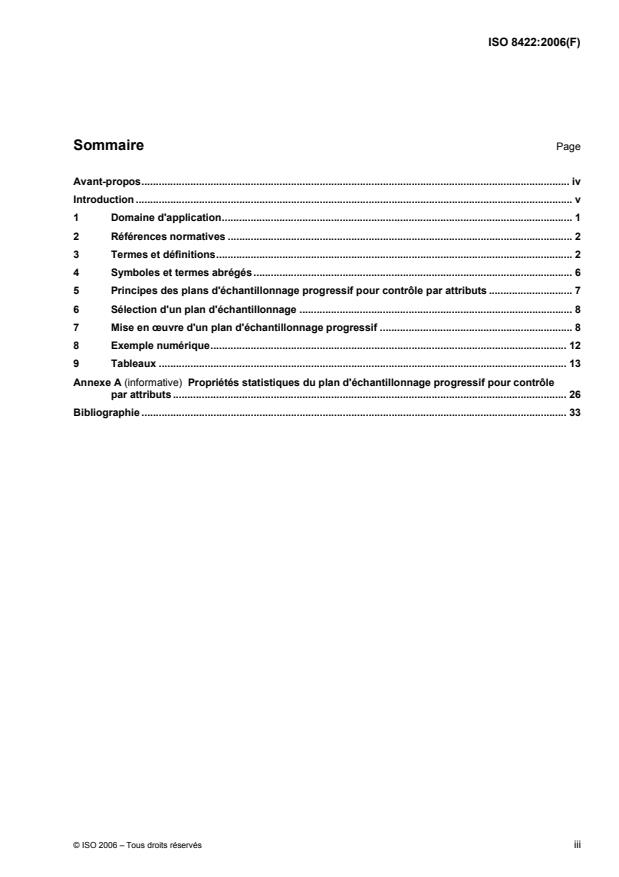 ISO 8422:2006 - Plans d'échantillonnage progressif pour le contrôle par attributs