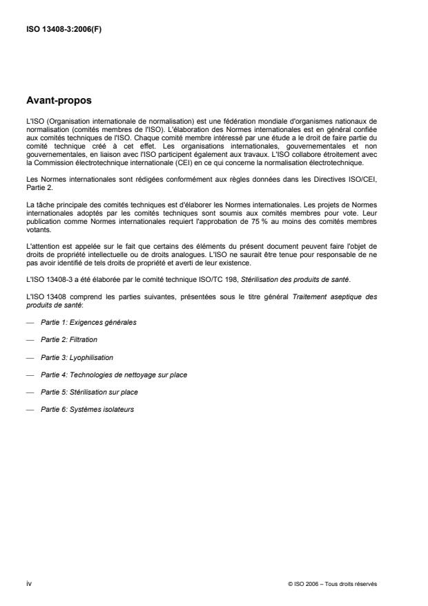 ISO 13408-3:2006 ISO 13408-3:2006 - Traitement aseptique des produits de santé - Page 4 preview