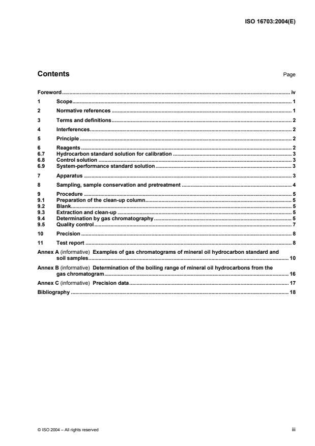 ISO 16703:2004 - Soil quality -- Determination of content of hydrocarbon in the range C10 to C40 by gas chromatography