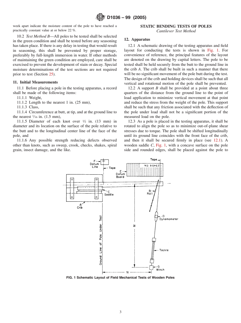 ASTM D1036-99(2005) - Standard Test Methods of Static Tests of Wood Poles