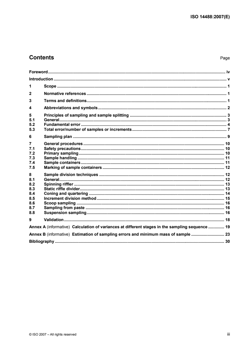 ISO 14488:2007 - Particulate materials — Sampling and sample splitting for the determination of particulate properties
Released:12/10/2007