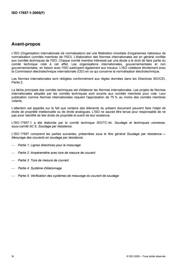ISO 17657-1:2005 ISO 17657-1:2005 - Soudage par résistance— Mesurage des courants en soudage par résistance - Page 4 preview