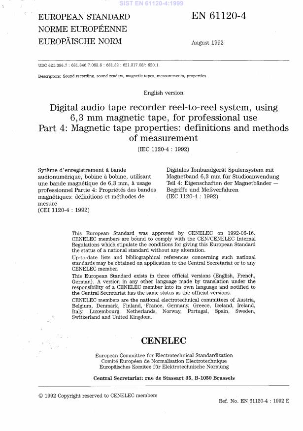 EN 61120-4:1999