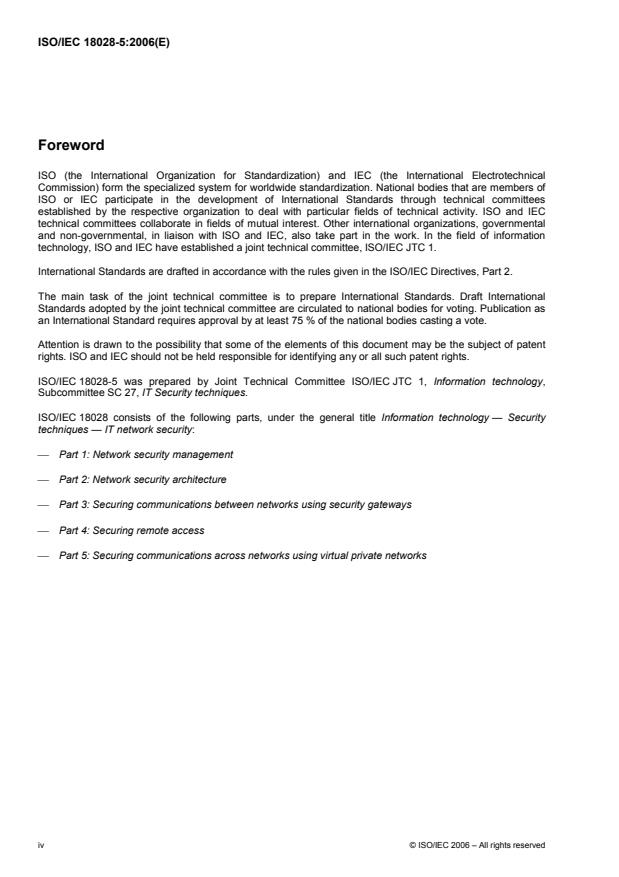 ISO/IEC 18028-5:2006 ISO/IEC 18028-5:2006 - Information technology -- Security techniques -- IT network security - Page 4 preview