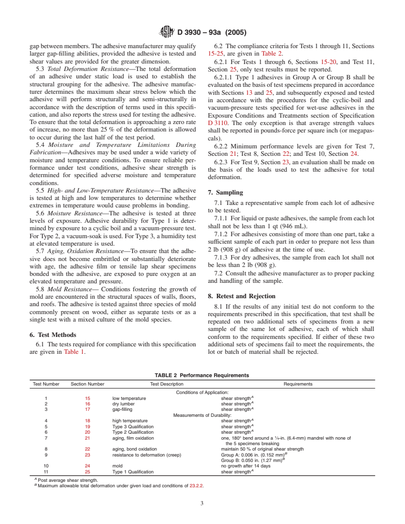 ASTM D3930-93a(2005) - Standard Specification for Adhesives for Wood-Based Materials for Construction of Manufactured Homes