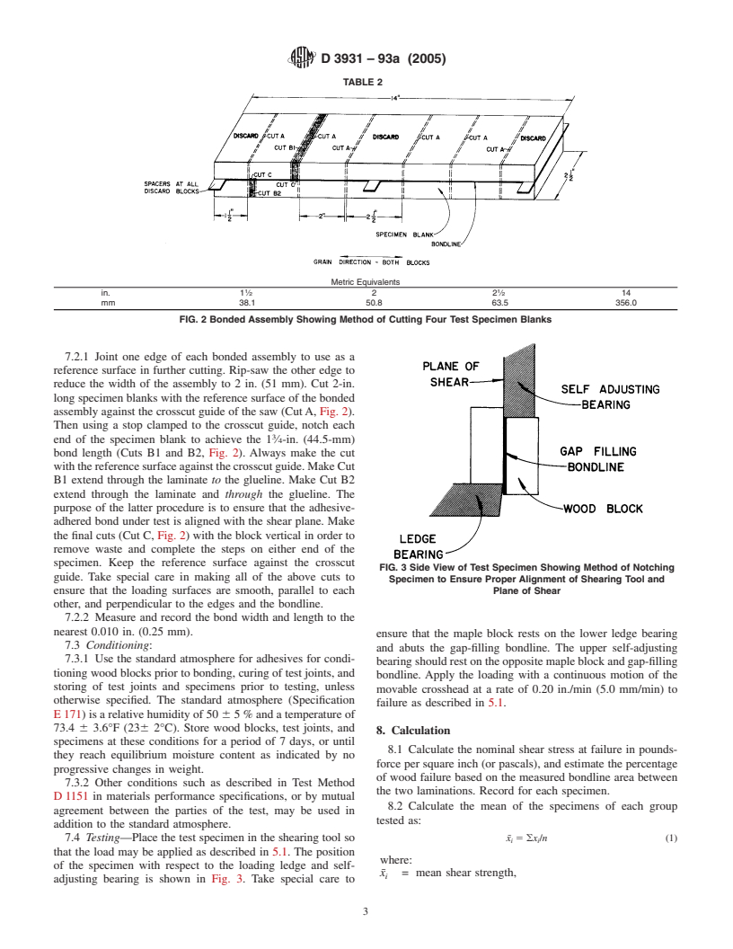 ASTM D3931-93a(2005) - Standard Test Method for Determining Strength of Gap-Filling Adhesive Bonds in Shear by Compression Loading