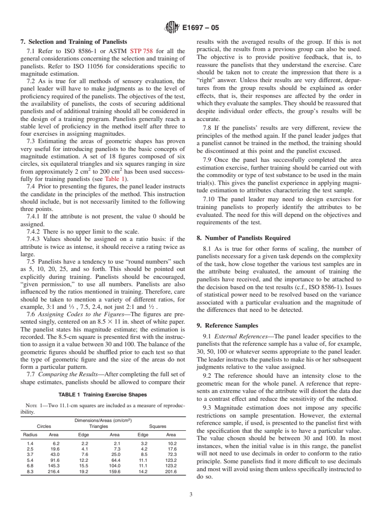 ASTM E1697-05 - Standard Test Method for Unipolar Magnitude Estimation of Sensory Attributes