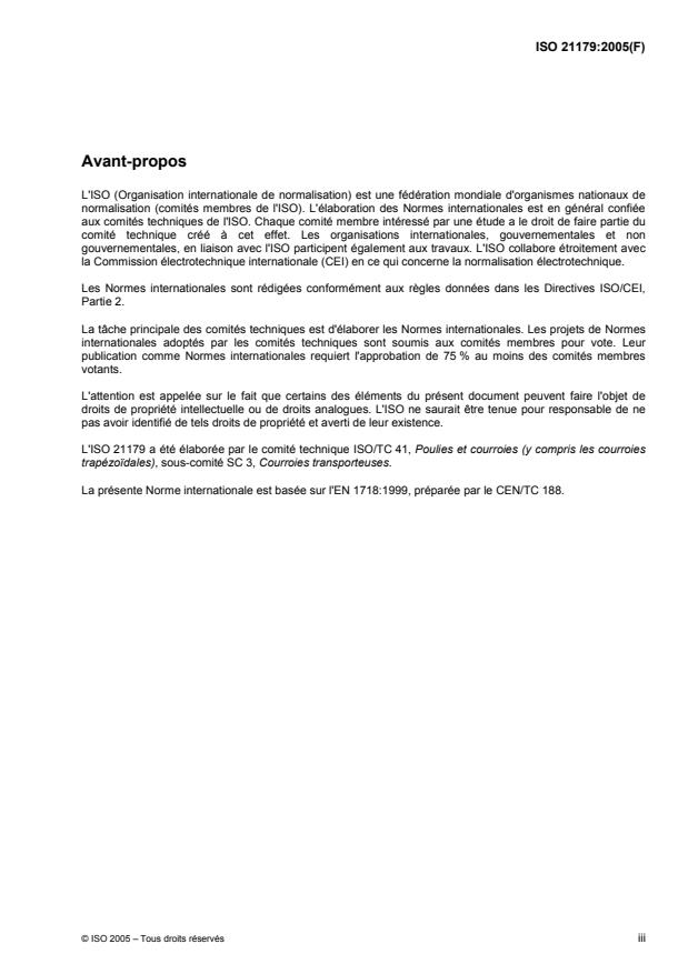 ISO 21179:2005 - Courroies transporteuses légeres -- Détermination du champ électrostatique engendré par une courroie transporteuse légere en marche