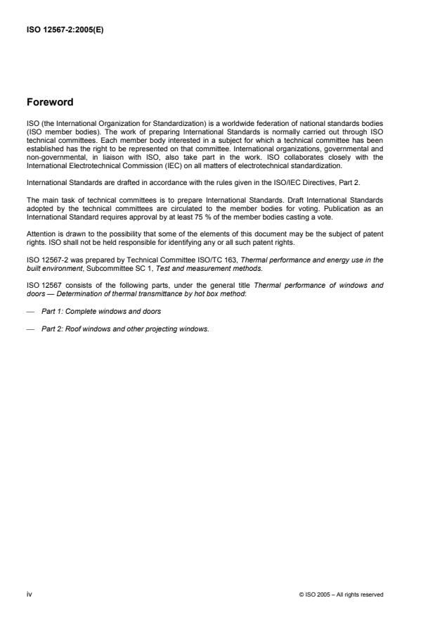 ISO 12567-2:2005 ISO 12567-2:2005 - Thermal performance of windows and doors -- Determination of thermal transmittance by hot box method - Page 4 preview