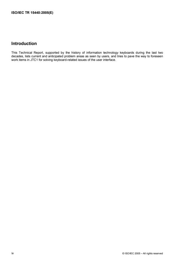 ISO/IEC TR 15440:2005 ISO/IEC TR 15440:2005 - Information technology -- Future keyboards and other associated input devices and related entry methods - Page 4 preview