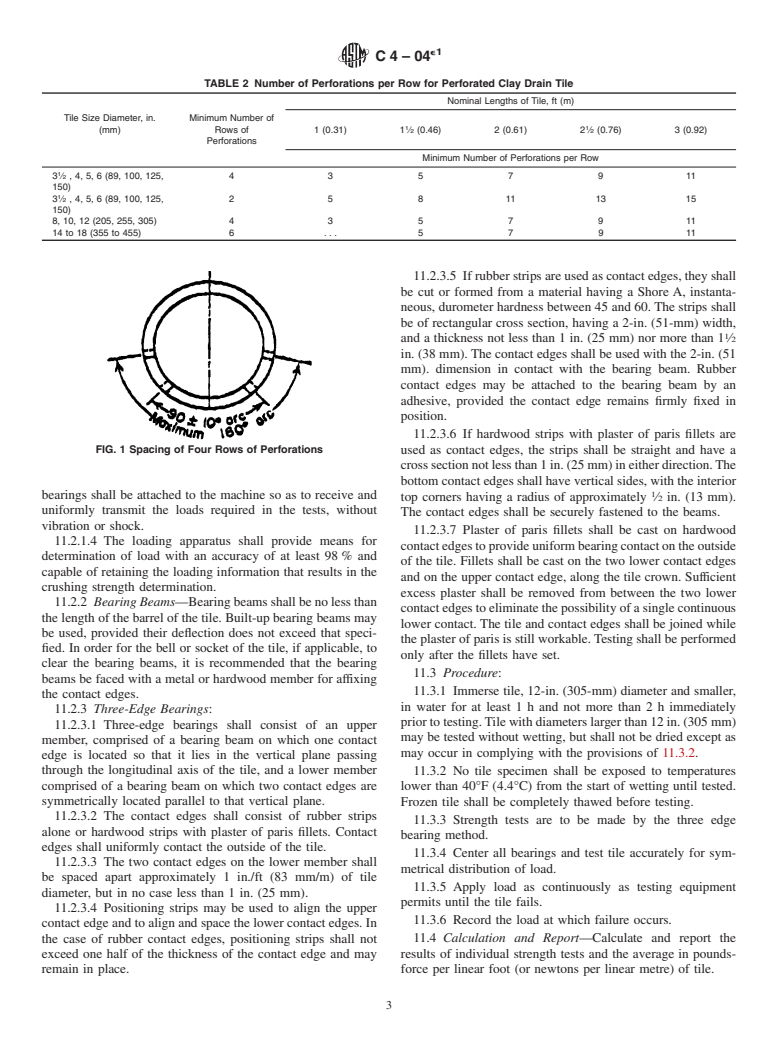 ASTM C4-04e1 - Standard Specification for Clay Drain Tile and Perforated Clay Drain Tile