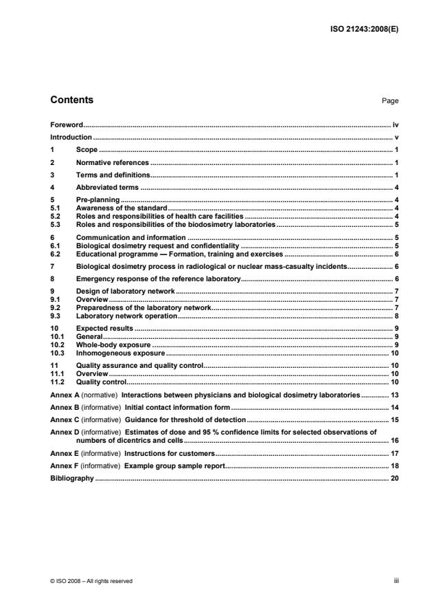 ISO 21243:2008 - Radiation protection -- Performance criteria for laboratories performing cytogenetic triage for assessment of mass casualties in radiological or nuclear emergencies -- General principles and application to dicentric assay