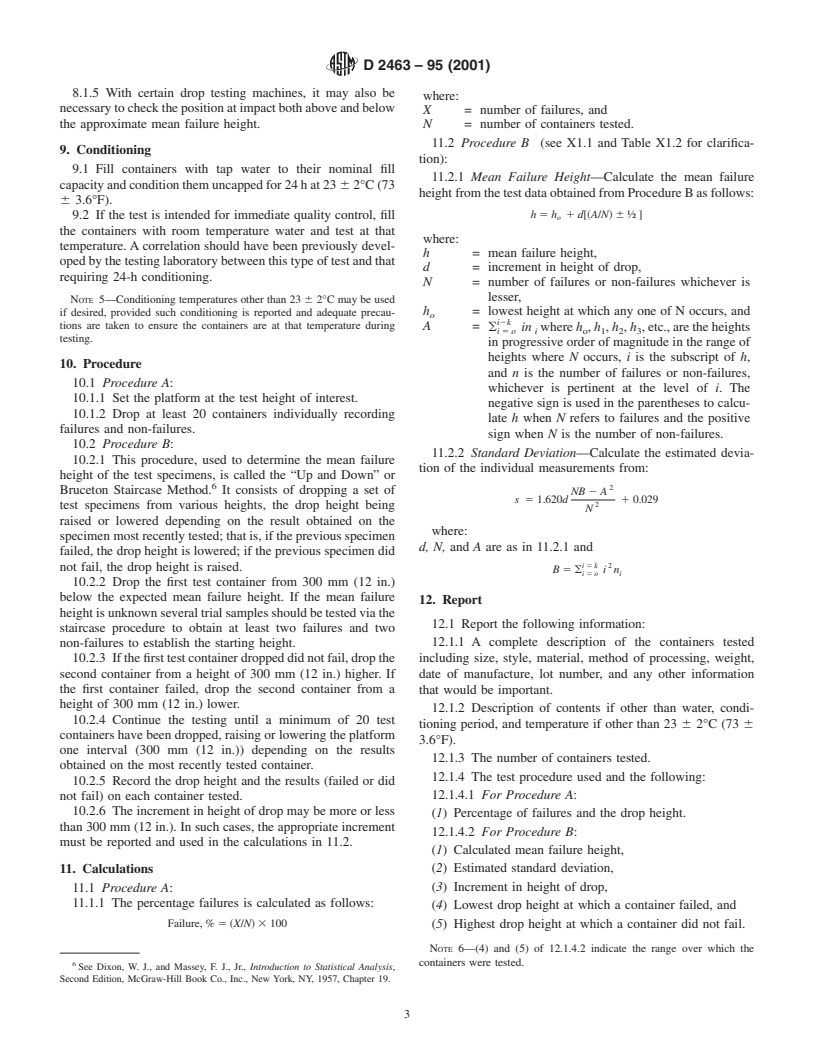 ASTM D2463-95(2001) - Standard Test Method for Drop Impact Resistance of Blow-Molded Thermoplastic Containers