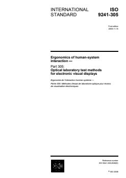 ISO 9241-305:2008 - Ergonomics of human-system interaction — Part 305: Optical laboratory test methods for electronic visual displays
Released:11/14/2008 - Page 1 preview