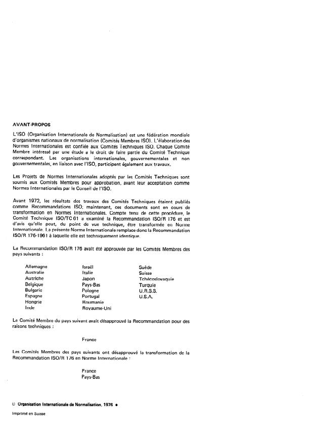ISO 176:1976 ISO 176:1976 - Matieres plastiques -- Détermination des pertes en plastifiants -- Méthode au charbon actif - Page 2 preview