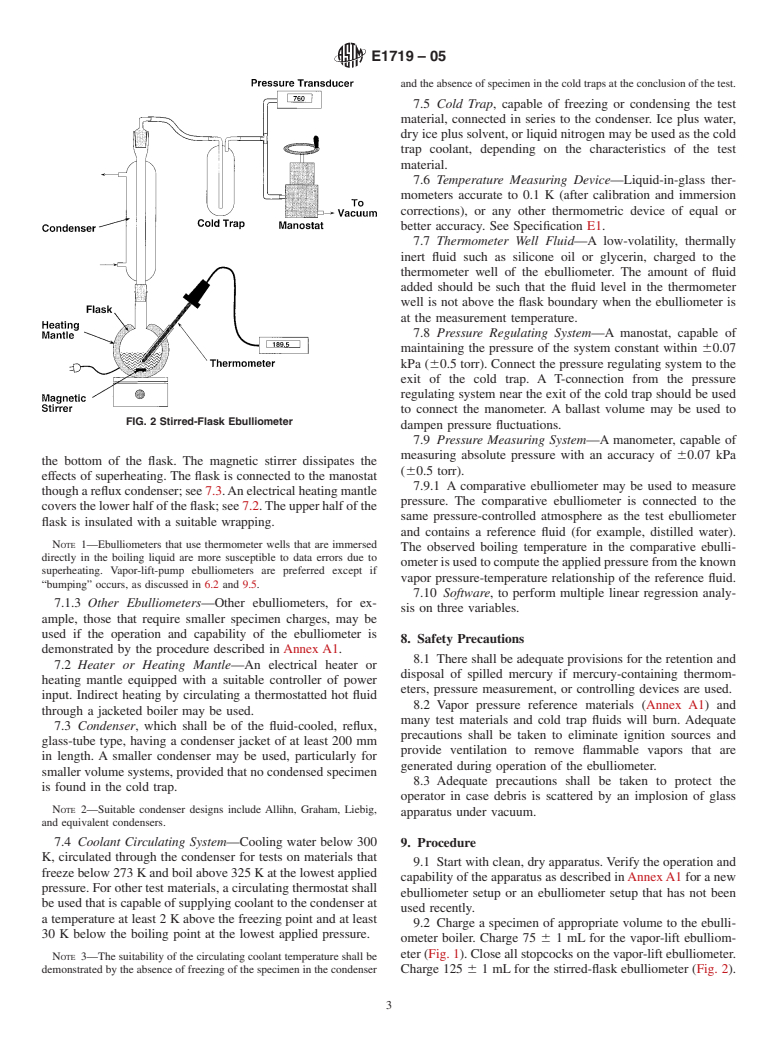 ASTM E1719-05 - Standard Test Method for Vapor Pressure of Liquids by Ebulliometry