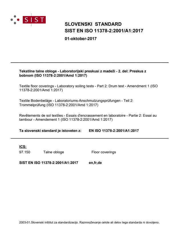 EN ISO 11378-2:2001/A1:2017