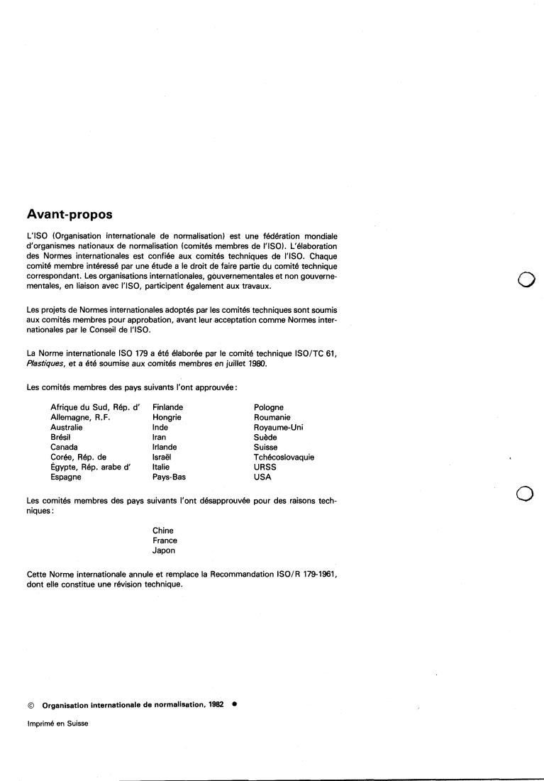 ISO 179:1982 ISO 179:1982 - Plastics — Determination of Charpy impact strength of rigid materials
Released:12/1/1982 - Page 2 preview