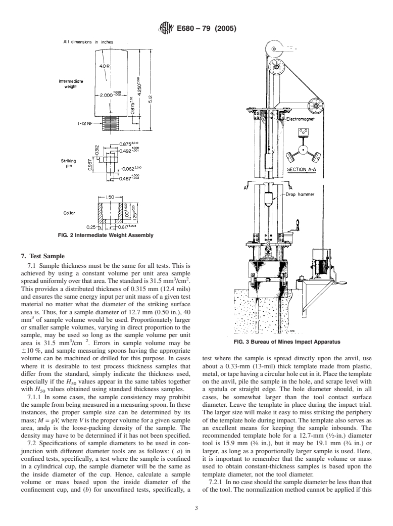 ASTM E680-79(2005) - Standard Test Method for Drop Weight Impact Sensitivity Of Solid-Phase Hazardous Materials