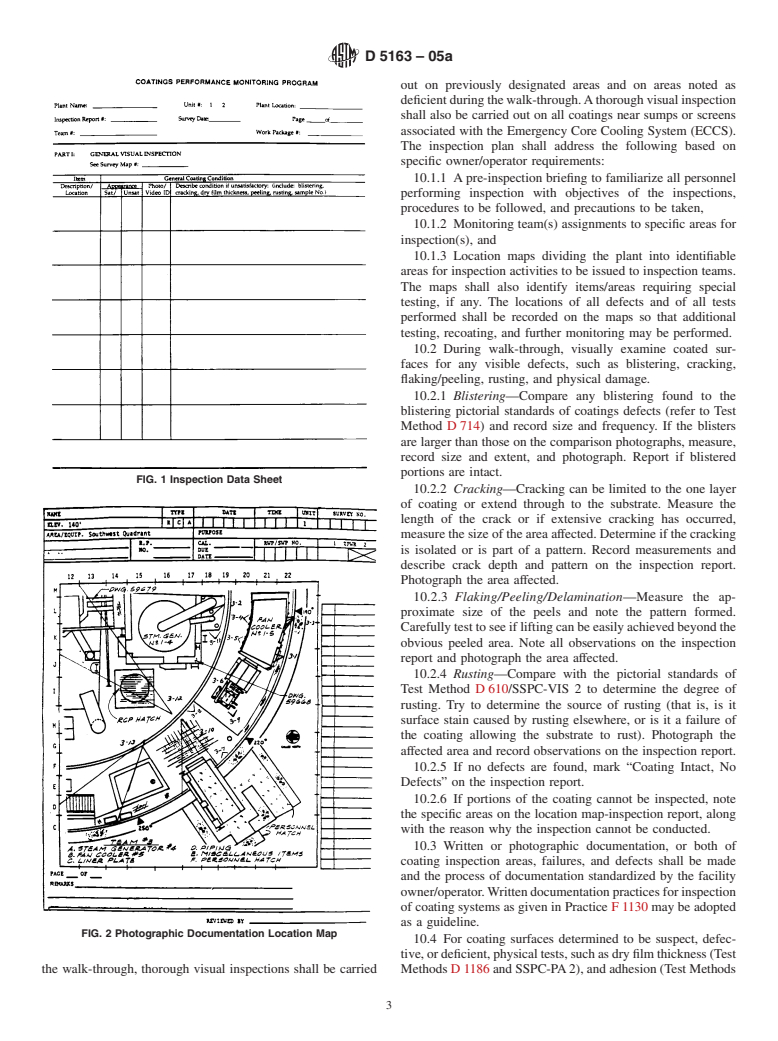 ASTM D5163-05a - Standard Guide for Establishing Procedures to Monitor the Performance of Service Level I Coatings in an Operating Nuclear Power Plant