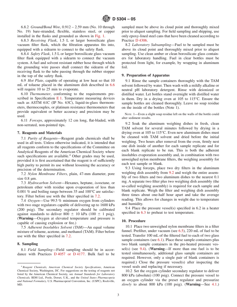 ASTM D5304-05 - Standard Test Method for Assessing Middle Distillate Fuel Storage Stability by Oxygen Overpressure