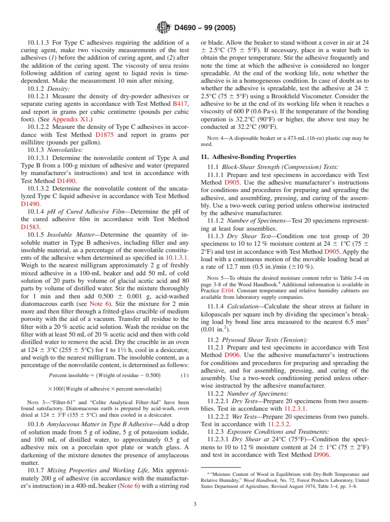 ASTM D4690-99(2005) - Standard Specification for Urea-Formaldehyde Resin Adhesives