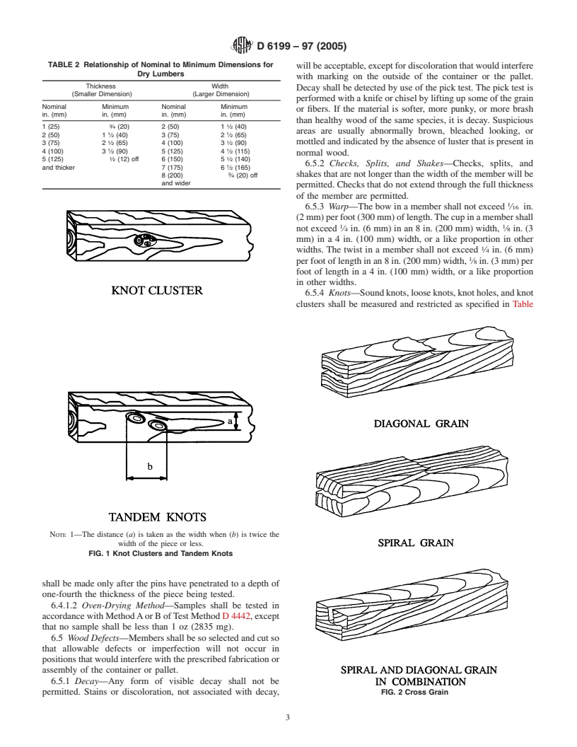 ASTM D6199-97(2005) - Standard Practice for Quality of Wood Members of Containers and Pallets