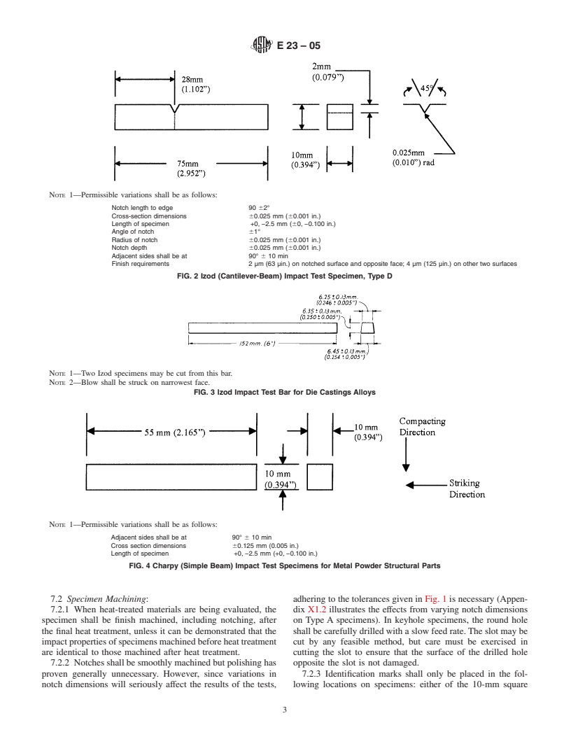 ASTM E23-05 - Standard Test Methods for Notched Bar Impact Testing of Metallic Materials