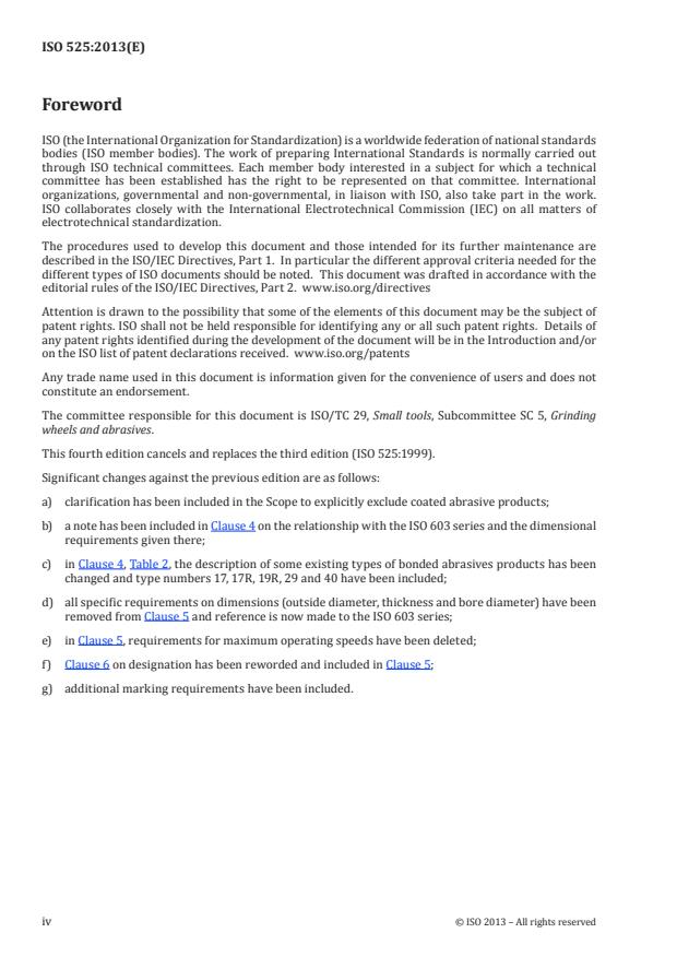 ISO 525:2013 ISO 525:2013 - Bonded abrasive products -- General requirements - Page 4 preview