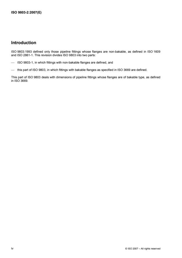 ISO 9803-2:2007 ISO 9803-2:2007 - Vacuum technology -- Mounting dimensions of pipeline fittings - Page 4 preview