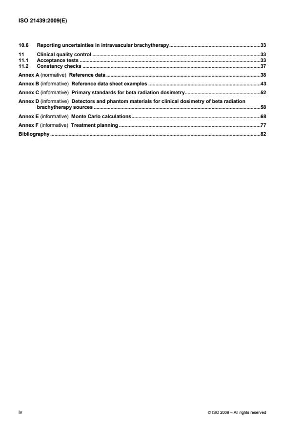 ISO 21439:2009 ISO 21439:2009 - Clinical dosimetry -- Beta radiation sources for brachytherapy - Page 4 preview